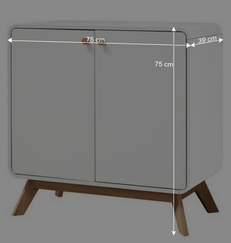 2-türige Kommode in Weiß mit Eiche - Kolreva^Wohnen Discount