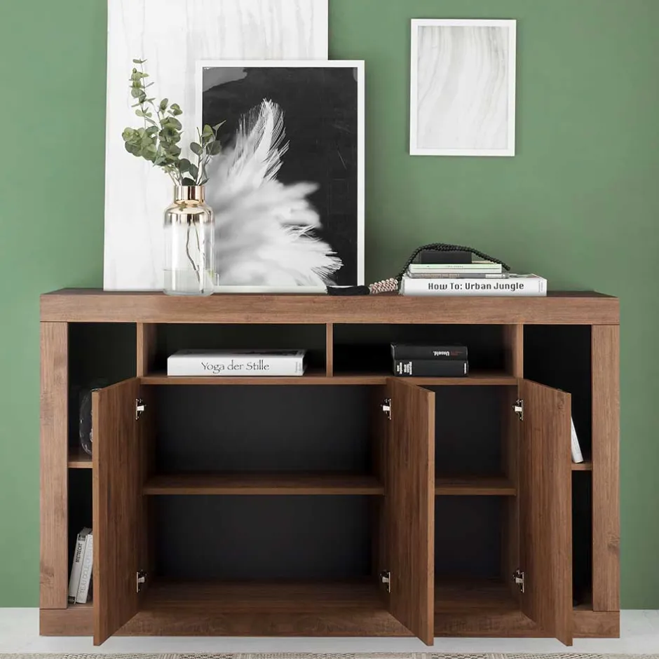 Wohnen 3-türige Kommode mit 6 offenen Fächern - Cosmonata