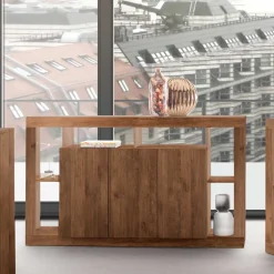 Wohnen 3-türige Kommode mit 6 offenen Fächern - Cosmonata