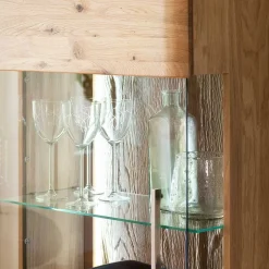 Wohnen 1-türige Schrank Vitrine aus Massivholz - Crokas