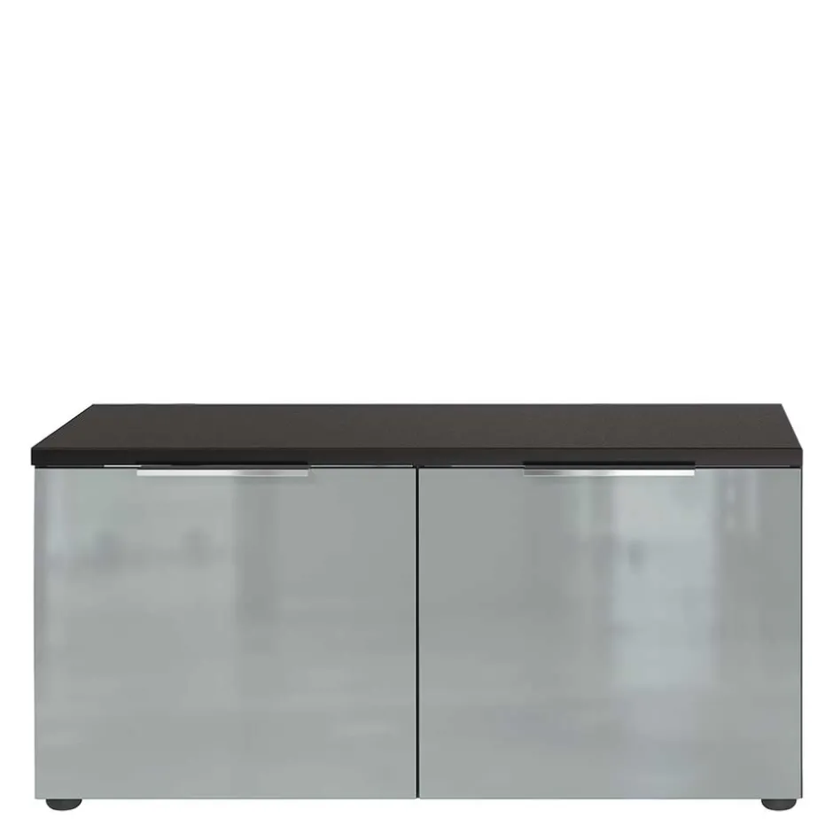 2-türige Schuhbank in Silbergrau Glas - Ilfred^Wohnen Outlet