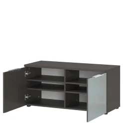 2-türige Schuhbank in Silbergrau Glas - Ilfred^Wohnen Outlet