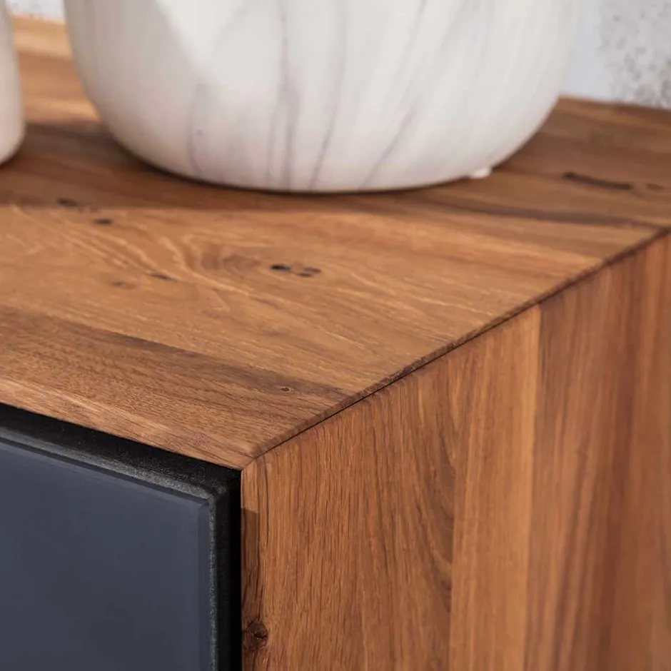 Wohnen 2-türige Schuhkommode in Anthrazit Glas - Mandrey