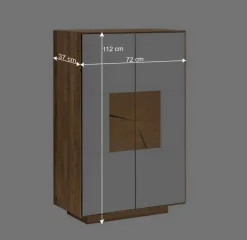 Wohnen 2-türige Schuhkommode in Anthrazit Glas - Mandrey