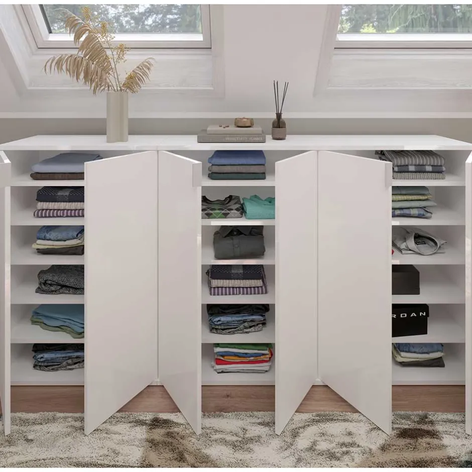 6-türige Schuhkommode in Weiß - Ejulia (dreiteilig)^Wohnen Discount