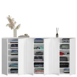 6-türige Schuhkommode in Weiß - Ejulia (dreiteilig)^Wohnen Discount