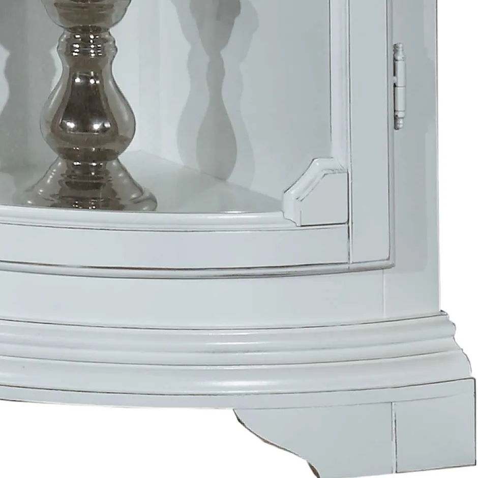 Wohnen 1-türige Vintage Eckvitrine niedrig - 112 cm hoch - Zarinas