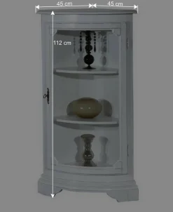 Wohnen 1-türige Vintage Eckvitrine niedrig - 112 cm hoch - Zarinas
