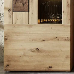 1-türige Wohnzimmervitrine in Wildeiche Holzoptik - Iniaco^Wohnen