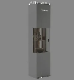 Wohnen 1-türige Wohnzimmervitrine 45x199x37 cm - Apulco