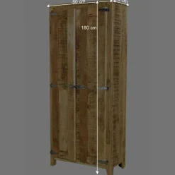 2-türiger Design Dielenschrank aus Mangobaum - Suennas^Wohnen Best