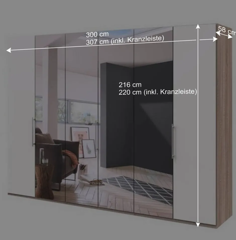 3-türiger Falttüren-Kleiderschrank 300 cm - Vaclyn^Wohnen Sale