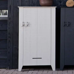 Wohnen 1-türiger Kiefer Schrank in hellem Grau - Ennyano