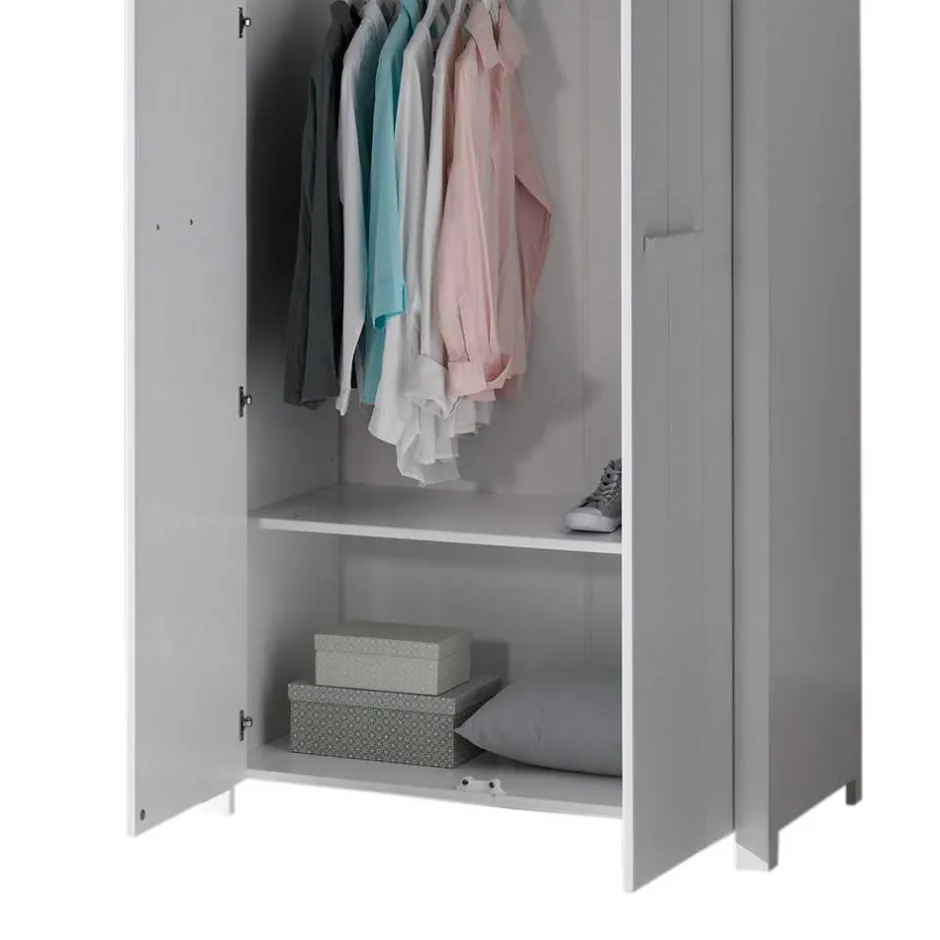 Kinder Wohnen 2-türiger Kinderschrank im Modern Country Style - Ellen