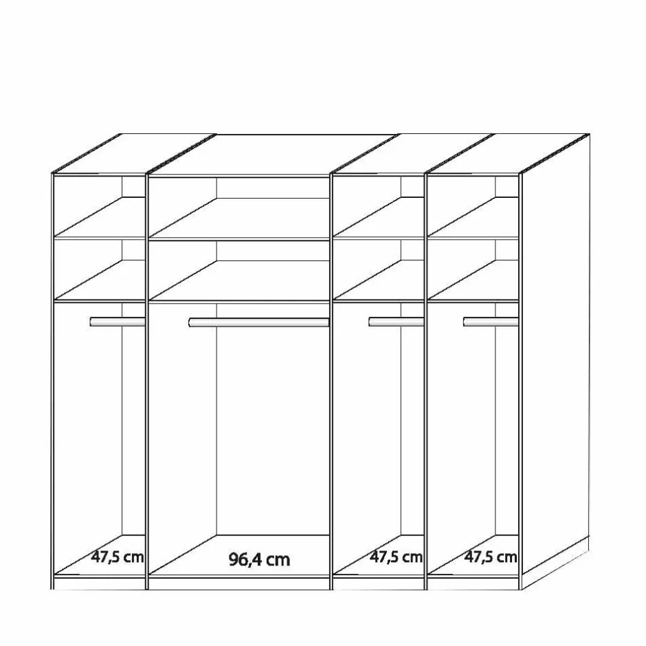5-türiger Kleiderschrank Anglesia in Creme und Eiche^Wohnen Sale