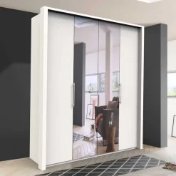 2-türiger Kleiderschrank mit Falttüren in Weiß - Donpiave^Wohnen Discount