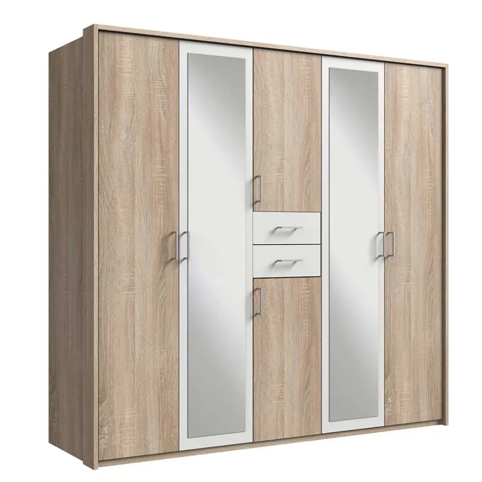 Wohnen 6-türiger Kleiderschrank mit zwei Schubladen - Coint