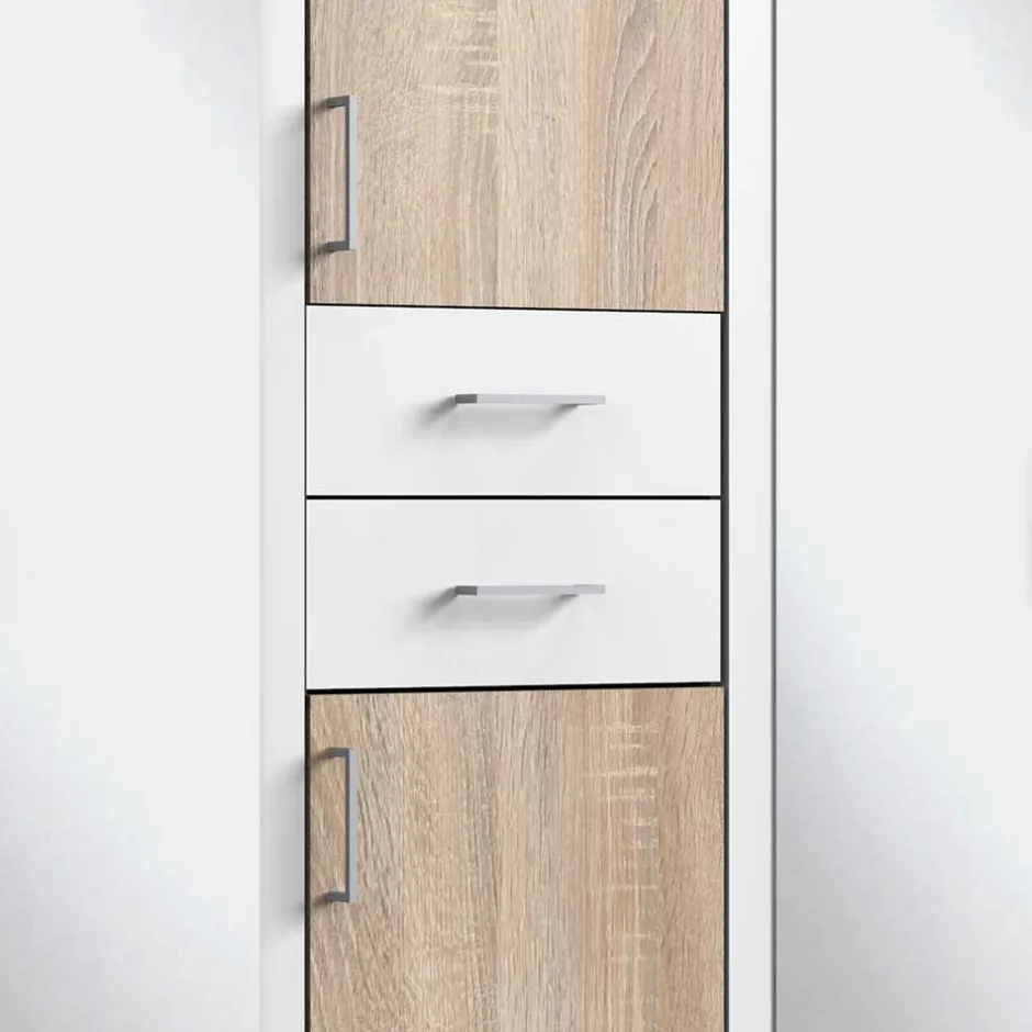 Wohnen 6-türiger Kleiderschrank mit zwei Schubladen - Coint