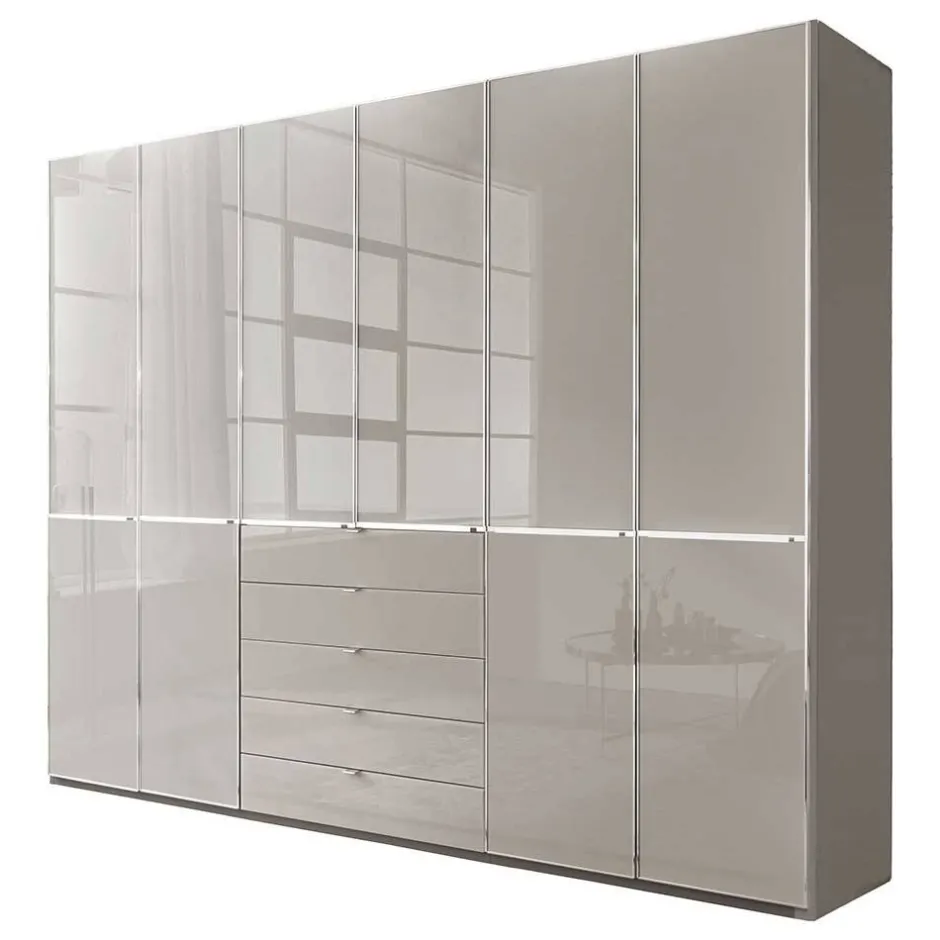 6-türiger Kleiderschrank mit fünf Schubladen - Nucina^Wohnen Hot