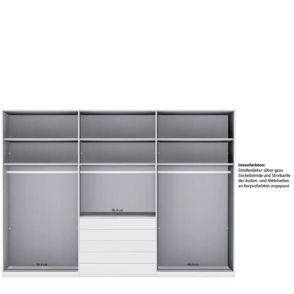 6-türiger Kleiderschrank mit fünf Schubladen - Nucina^Wohnen Hot