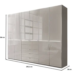 6-türiger Kleiderschrank mit fünf Schubladen - Nucina^Wohnen Hot