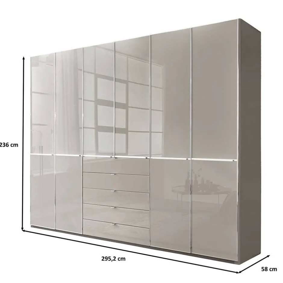 6-türiger Kleiderschrank mit fünf Schubladen - Nucina^Wohnen Hot