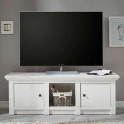 Wohnen 2-türiger Landhaus TV Schrank in Weiß - Chelles