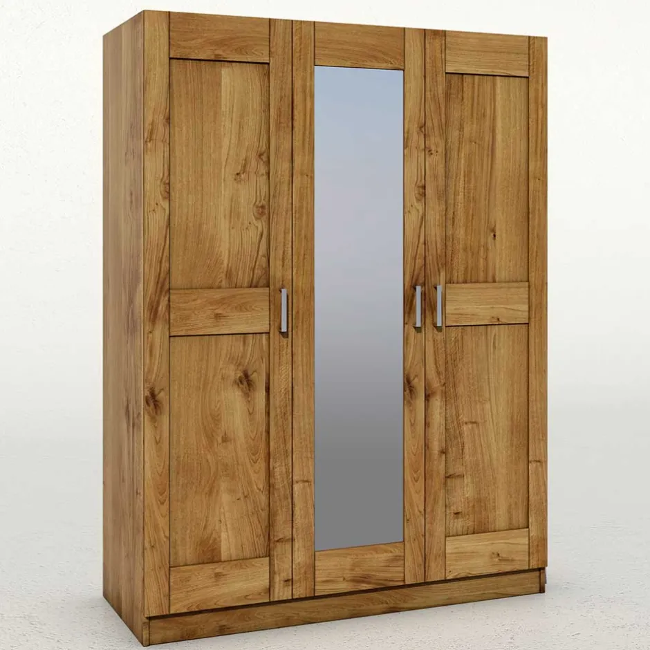 Wohnen 3-türiger Schlafzimmer-Schrank mit Spiegel - Rirua