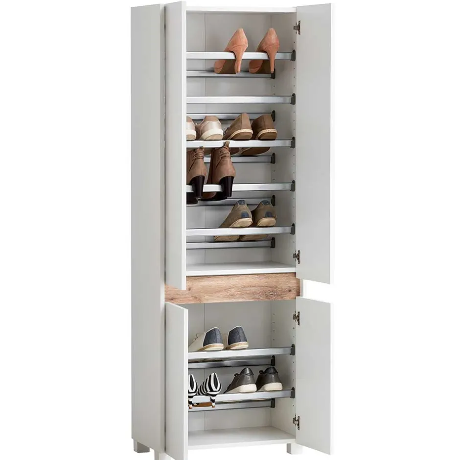 Wohnen 4-türiger Schrank für Schuhe in Weiß - Etravia