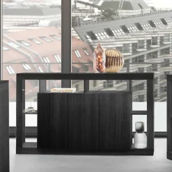 Wohnen 3-türiger Schrank mit 6 offenen Fächern - Bihar