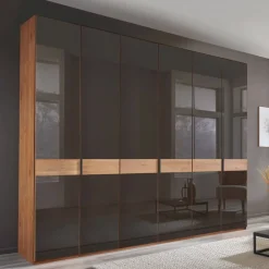 6-türiger Schrank mit Glas Dunkelbraun - Hung^Wohnen Outlet