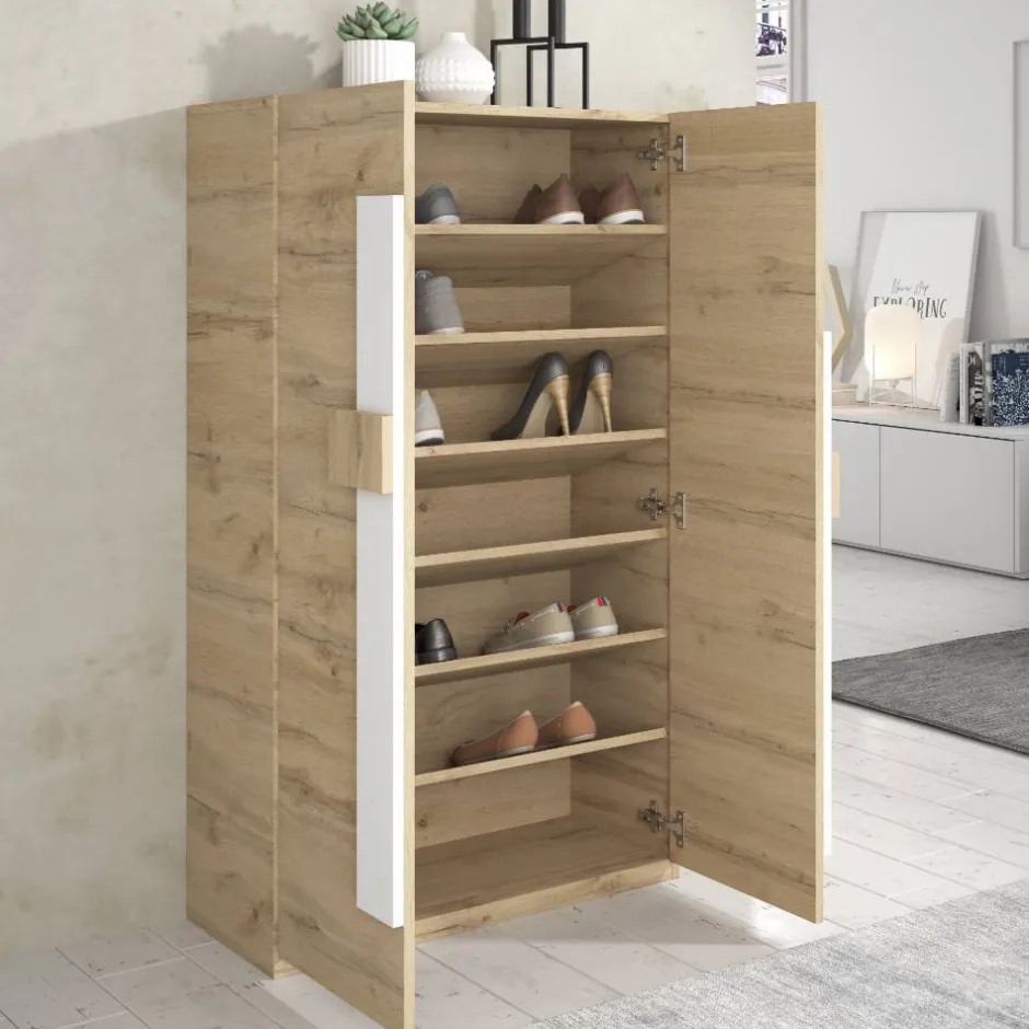 2-türiger Schuhschrank mit sechs schrägen Böden - Lornas^Wohnen Sale