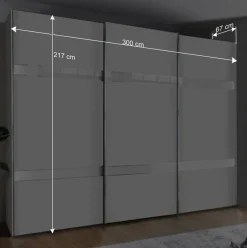 Wohnen 3-türiger Schwebetürenschrank in Weiß - Elisabeth