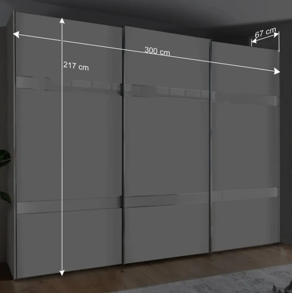 Wohnen 3-türiger Schwebetürenschrank in Weiß - Elisabeth