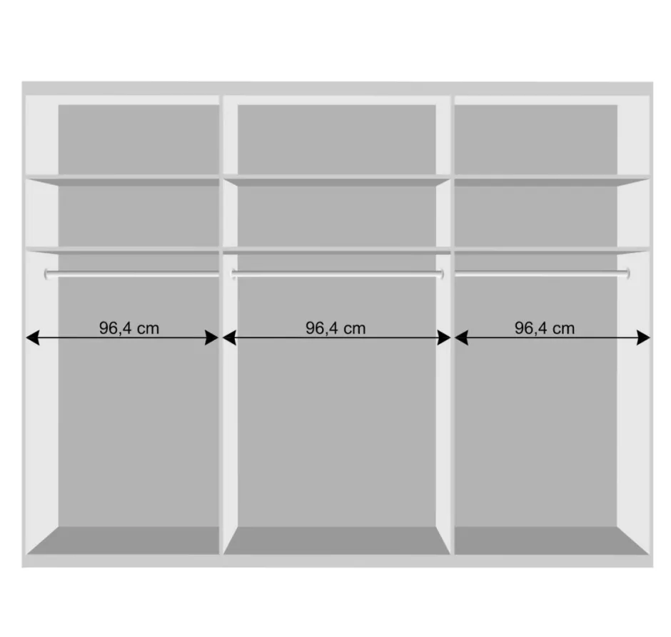 Wohnen 3-türiger Schwebetürenschrank in Weiß - Elisabeth