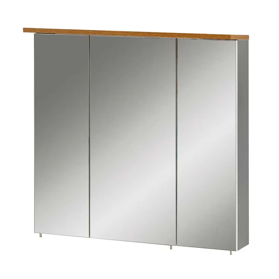 Wohnen 3-türiger Spiegel Badschrank 71 cm breit - Nienzo