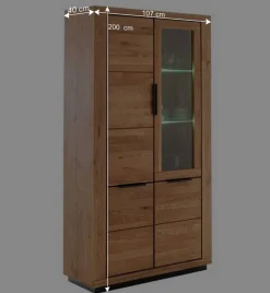 4-türiger Vitrinenschrank teilmassiv - Vlacoma^Wohnen Clearance