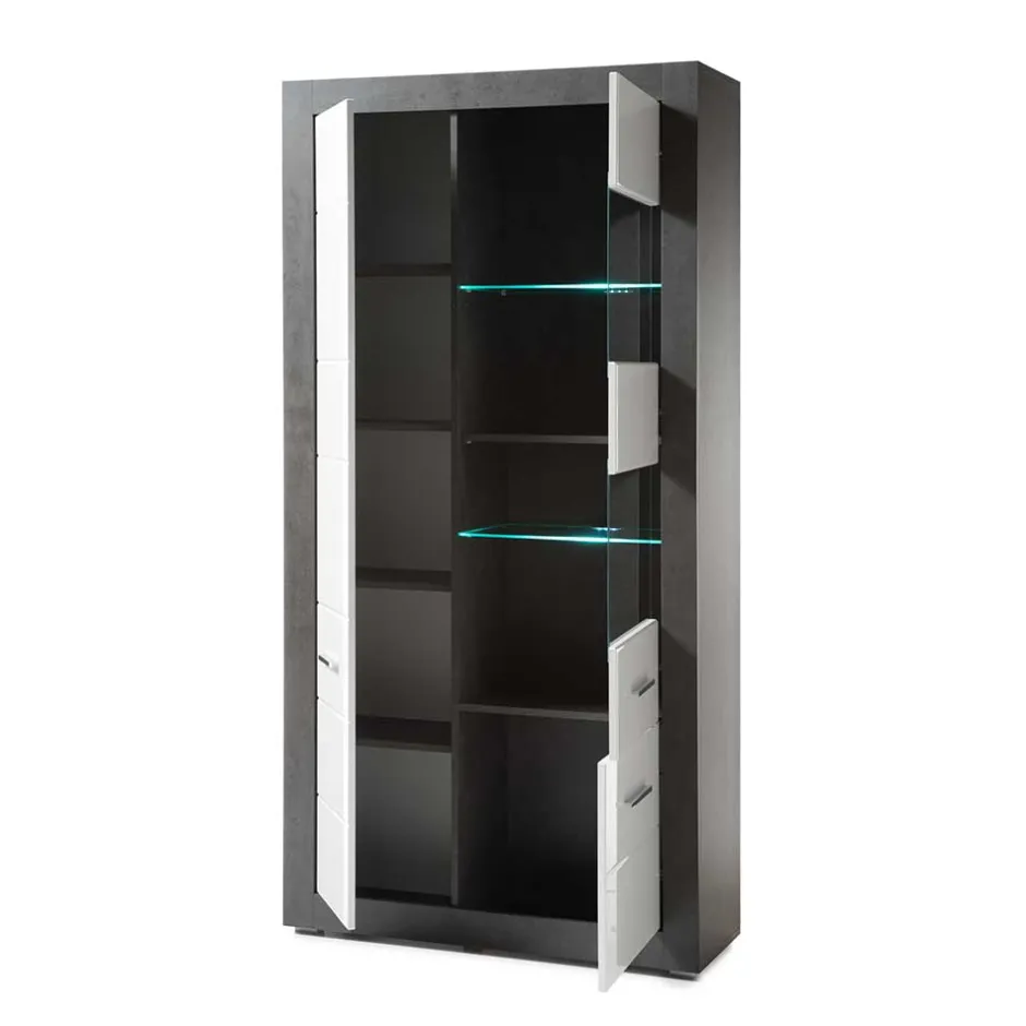 3-türiger Wohnzimmer Schrank mit Glas - Istensa^Wohnen Sale