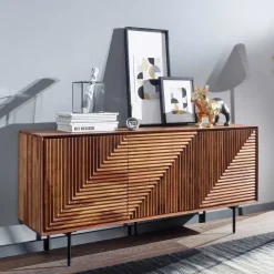 Wohnen 3-türiges Designer Sideboard aus Massivholz - Madrino