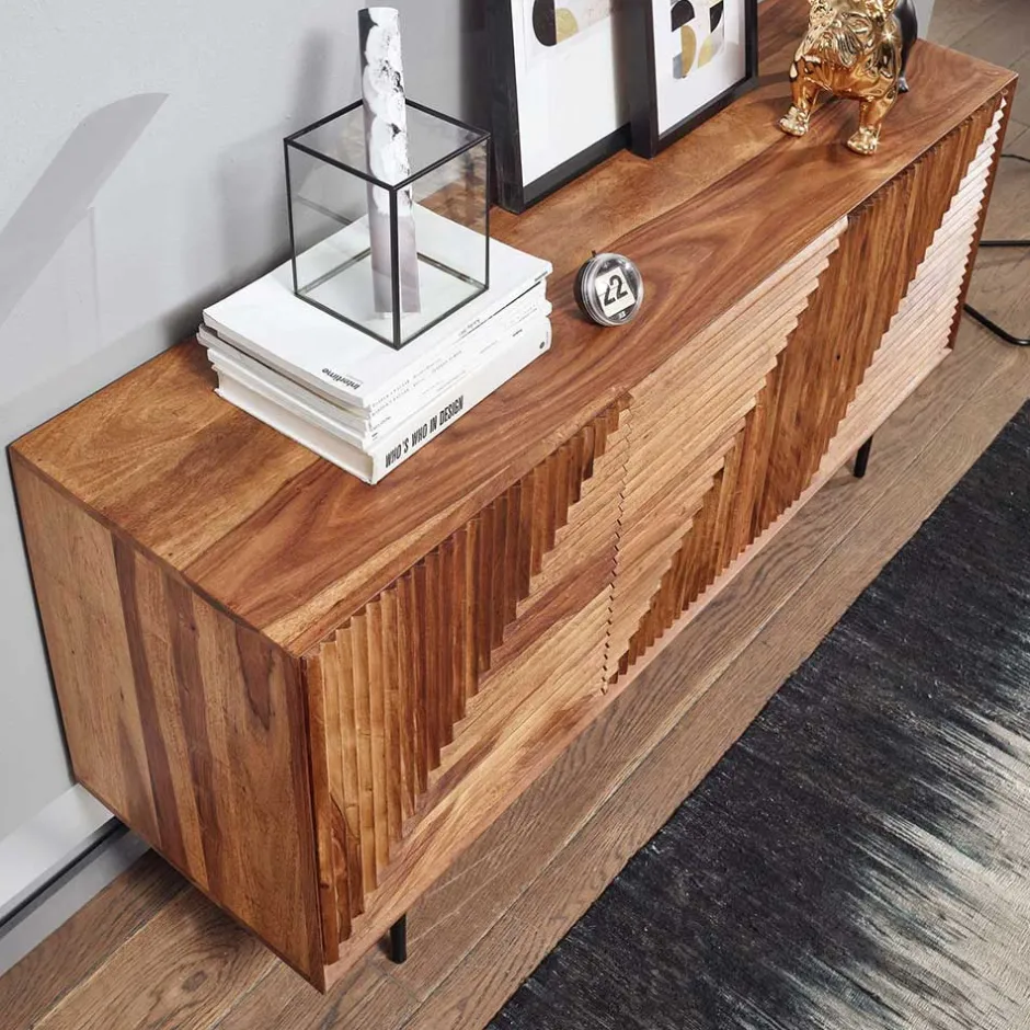 Wohnen 3-türiges Designer Sideboard aus Massivholz - Madrino