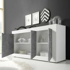 3-türiges Design-Sideboard in Beton Dekor - Narandu^Wohnen