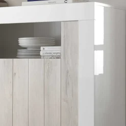 2-türiges Highboard in Dekor Pinie Weiß - Merenda^Wohnen