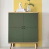 4-türiges Highboard in Graugrün und Wildeiche - Oliva^Wohnen Sale