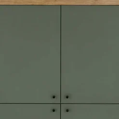 4-türiges Highboard in Graugrün und Wildeiche - Oliva^Wohnen Sale