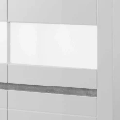 6-türiges Highboard in Weiß Hochglanz Mextra & Beton Dekor^Wohnen