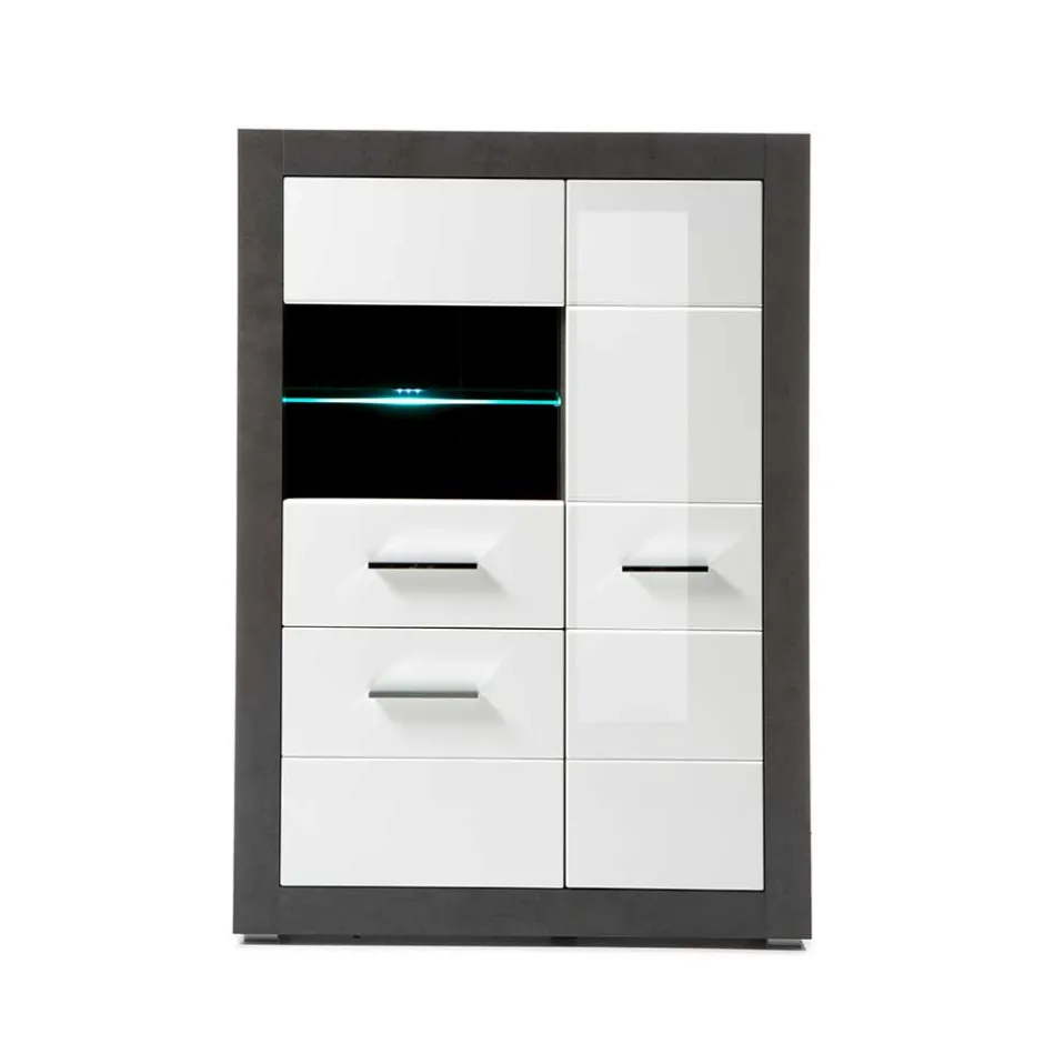 3-türiges Highboard mit Glas Einsatz - Istensa^Wohnen Online