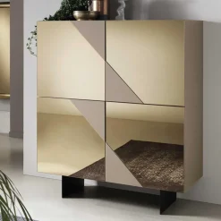 4-türiges Highboard mit Spiegelglas in Bronze - Razepta^Wohnen Discount