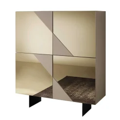4-türiges Highboard mit Spiegelglas in Bronze - Razepta^Wohnen Discount