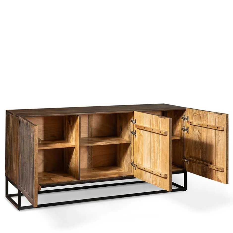 3-türiges Holz Sideboard mit Bügelgestell - Lyrica^Wohnen Discount