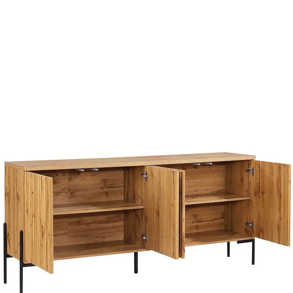 Wohnen 4-türiges Sideboard im Skandi Design - Elastian